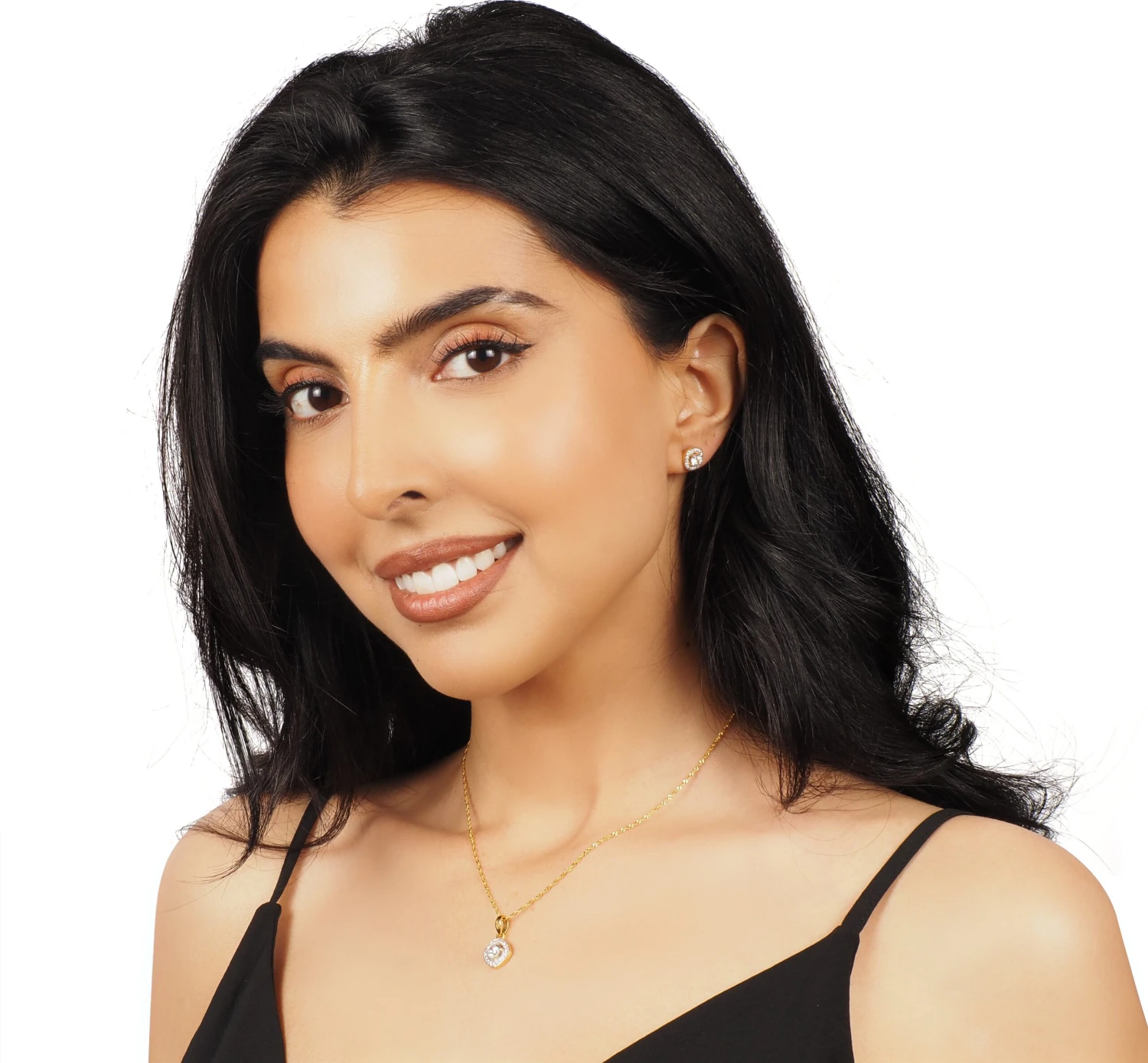 22ct Gold Chain, Pendant And Earrings Set With Cubic Zirconia Stones 2 22ct Gold Chain, Pendant And Earrings Set With Cubic Zirconia Stones - Image 2