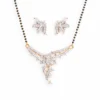 22ct Gold Adjustable Cubic Zirconia Mangal Sutra And Earrings Set MS-4479 E-4479