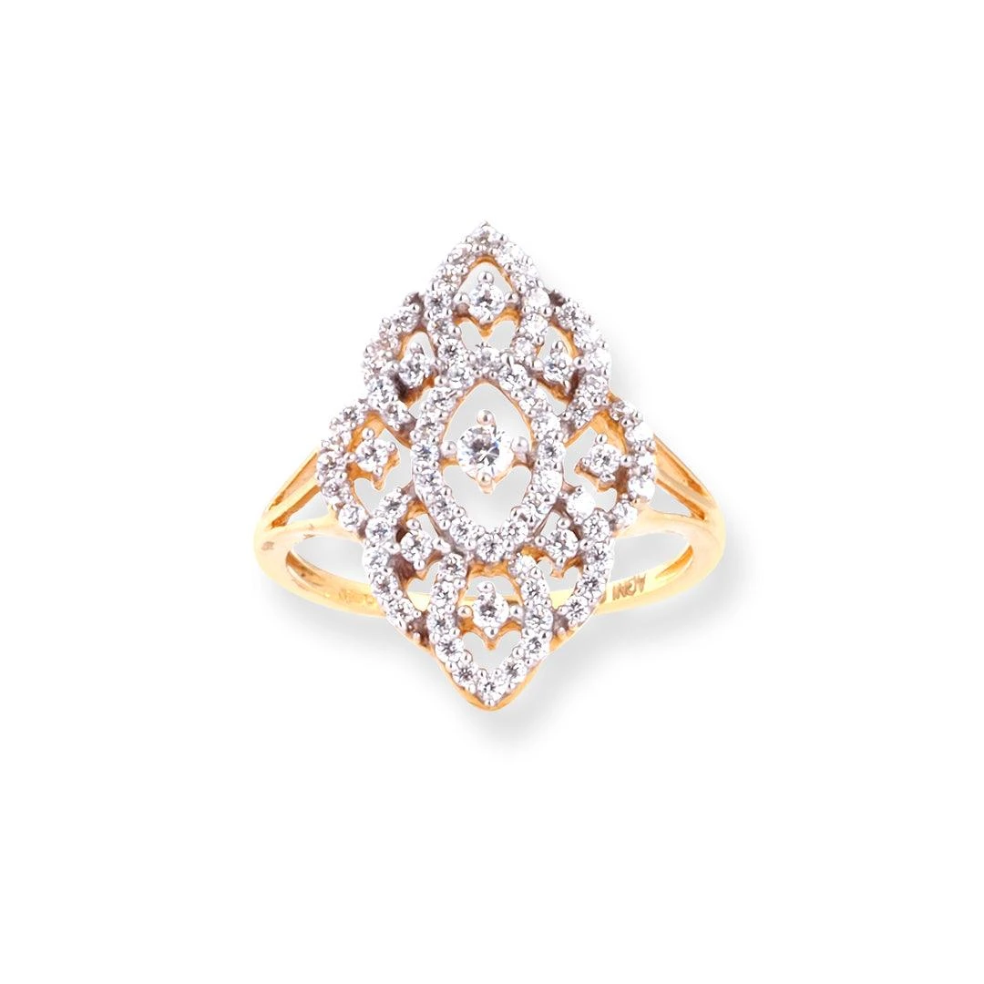 22ct Gold Dress Ring With Swarovski Zirconia Stones LR-7091 2 22ct Gold Dress Ring With Swarovski Zirconia Stones LR-7091 - Image 2