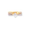 22ct Gold Engagement Ring And Wedding Band Set With Swarovski Zirconia Stones LR-7093