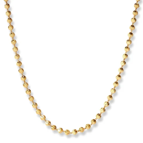 22ct Gold Long Beaded Mala Chain -Versatile Gold Mala Accessory
