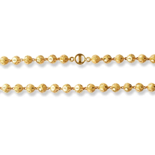 22ct Gold Long Beaded Mala Chain -Versatile Gold Mala Accessory -Shiny Jewelry Hub 22ct gold long beaded mala chain 43g3 scaled