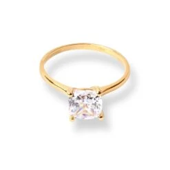 22ct Gold Solitaire Ring With Cushion Shaped Cubic Zirconia Stone LR-7005 5 22ct Gold Solitaire Ring With Cushion Shaped Cubic Zirconia Stone LR-7005 -Shiny Jewelry Hub 22ct gold ring with cushion shaped cubic zirconia stone 3