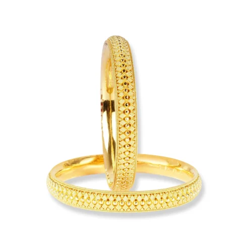 22ct Gold Set Of Two Bangles With Filigree Work In Comfort Fit Finish - Intricate Gold Bangles Set -Shiny Jewelry Hub 22ct gold set of two bangles with filigree work in comfort fit finish 4 scaled