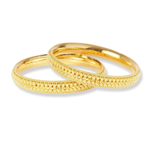 22ct Gold Set Of Two Bangles With Filigree Work In Comfort Fit Finish - Intricate Gold Bangles Set -Shiny Jewelry Hub 22ct gold set of two bangles with filigree work in comfort fit finish 6 scaled