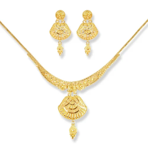 22ct Gold Set With Filigree Work N-7901