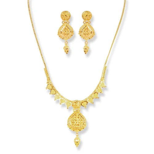 22ct Gold Set With Filigree Work N-7909