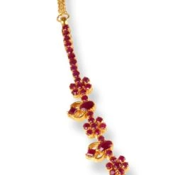 22ct Gold Set With Red Cubic Zirconia Stones NE-6218 10 22ct Gold Set With Red Cubic Zirconia Stones NE-6218 -Shiny Jewelry Hub 22ct gold set with red cubic zirconia stones