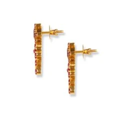 22ct Gold Set With Red Cubic Zirconia Stones NE-6218 13 22ct Gold Set With Red Cubic Zirconia Stones NE-6218 -Shiny Jewelry Hub 22ct gold set with red cubic zirconia stones 6