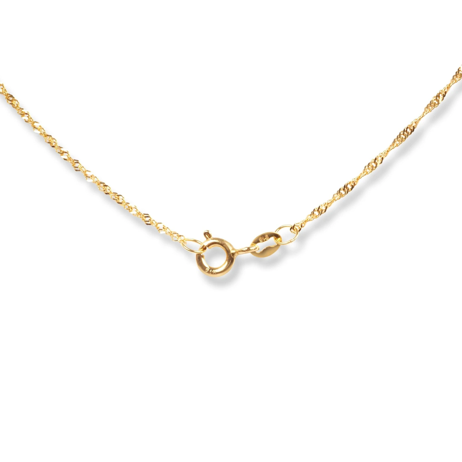 22ct Gold Set With White & Blue Cubic Zirconia Stones (Pendant + Chain + Stud Earrings) 6 22ct Gold Set With White & Blue Cubic Zirconia Stones (Pendant + Chain + Stud Earrings) - Image 6