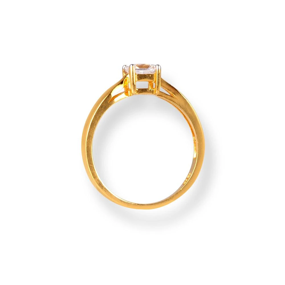22ct Gold Solitaire Engagement Ring With Swarovski Zirconia Stone LR-6620 3 22ct Gold Solitaire Engagement Ring With Swarovski Zirconia Stone LR-6620 - Image 3