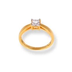 22ct Gold Solitaire Engagement Ring With Swarovski Zirconia Stone LR-6620 7 22ct Gold Solitaire Engagement Ring With Swarovski Zirconia Stone LR-6620 -Shiny Jewelry Hub 22ct gold solitaire engagement ring with swarovski zirconia stone 4