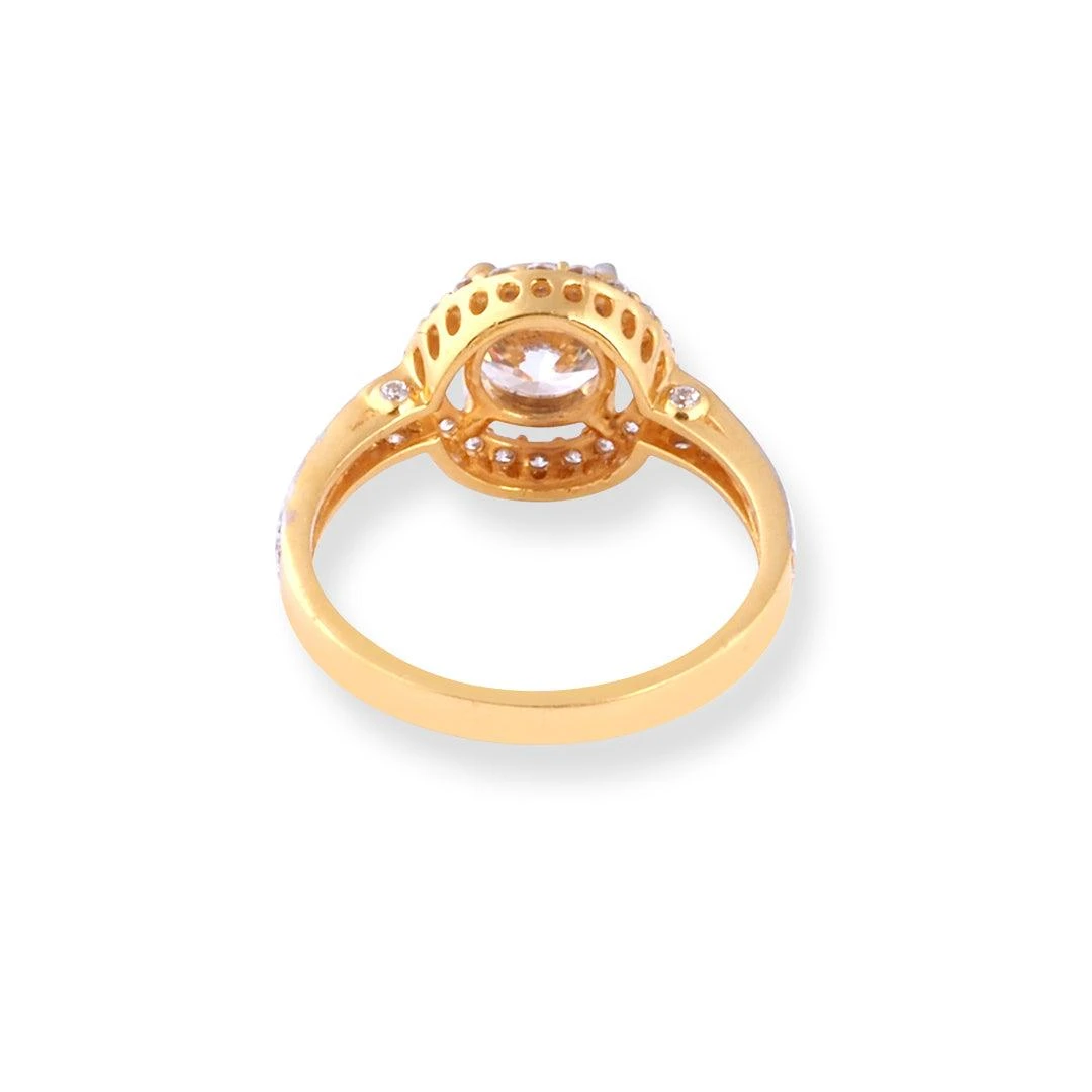 22ct Gold Swarovski Zirconia Halo Design Ring LR-7090 4 22ct Gold Swarovski Zirconia Halo Design Ring LR-7090 - Image 4