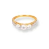 22ct Gold Trilogy Ring With Swarovski Zirconia Stones LR-6624