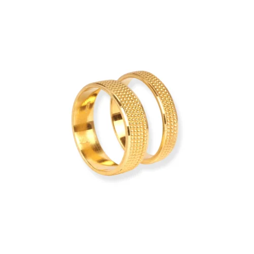 1 22ct Gold Wedding Band With Millgrain Design