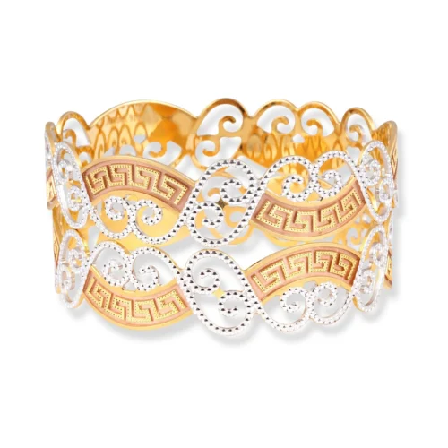 22ct Pair Of Gold Bangles Rose Gold & White Gold Rhodium Plate Finish - Comfort Meets Style Bangles