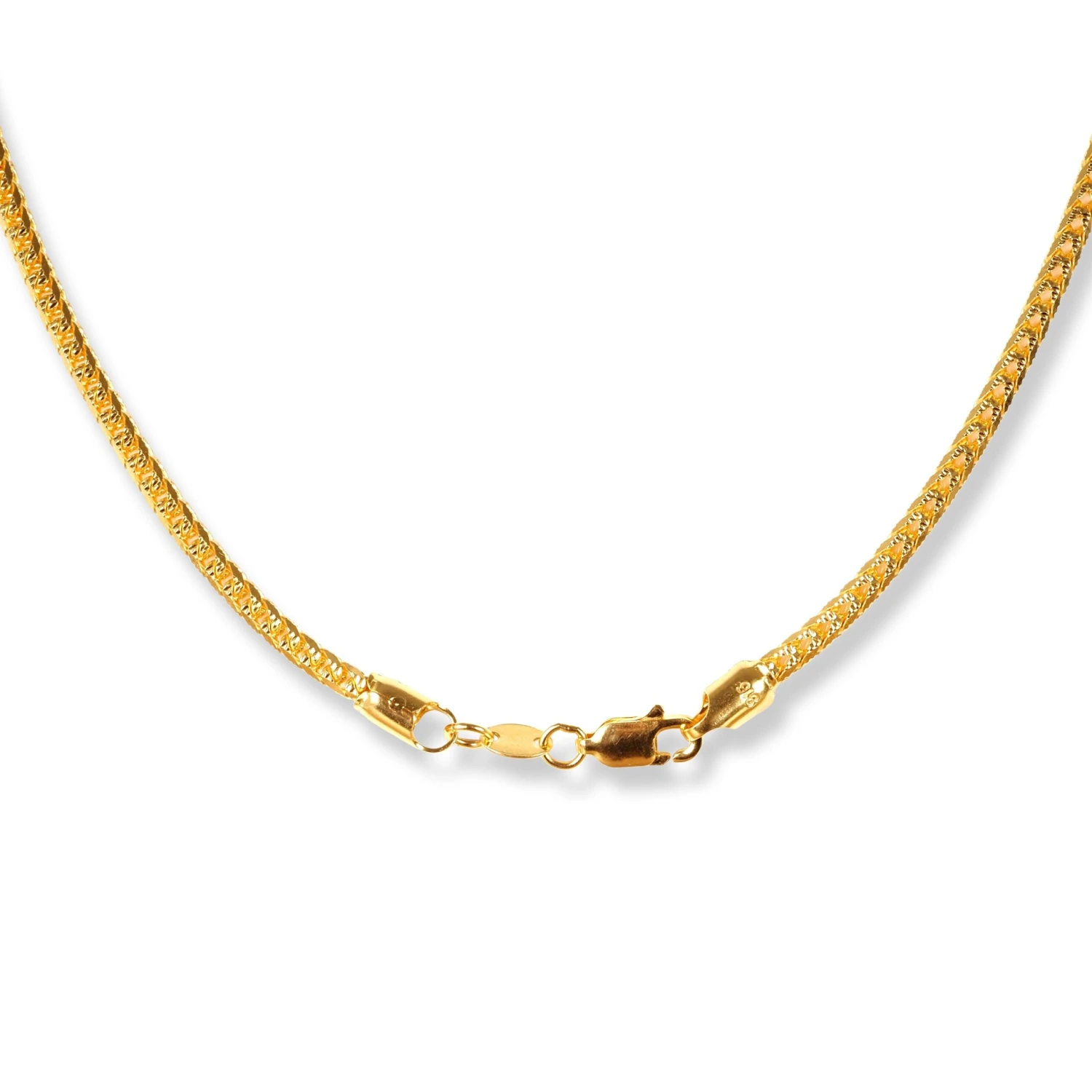 22ct Yellow Gold Filed Spiga Chain With Lobster Clasp - Classic Gold Chain 3 22ct Yellow Gold Filed Spiga Chain With Lobster Clasp - Classic Gold Chain - Image 3