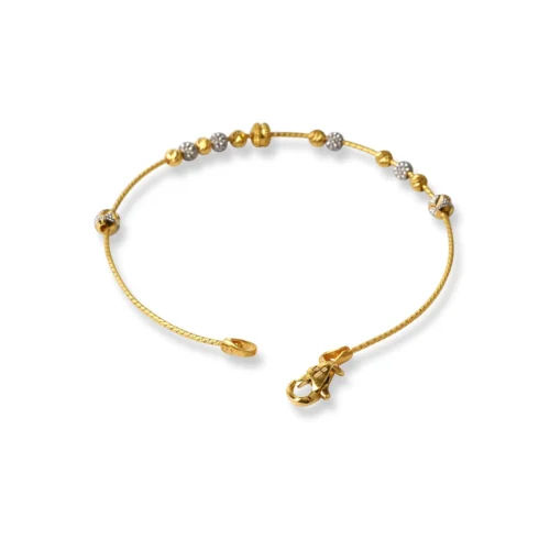 22ct Gold Rhodium Plated Beads Bangle With Rounded Trigger Clasp -Shiny Jewelry Hub 22ctYellowGoldRhodiumPlatedBeadsBangleWithRoundedTriggerClasp 4 1 scaled