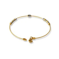 22ct Gold Rhodium Plated Beads Bangle With Rounded Trigger Clasp - Versatile Gold Beads Accessory 7 22ct Gold Rhodium Plated Beads Bangle With Rounded Trigger Clasp - Versatile Gold Beads Accessory -Shiny Jewelry Hub 22ctYellowGoldRhodiumPlatedBeadsBangleWithRoundedTriggerClasp 4 2