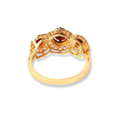 22ct Gold Ring With Amber Coloured Stones & Cubic Zirconia Stones (3.5g) LR-6596 5 22ct Gold Ring With Amber Coloured Stones & Cubic Zirconia Stones (3.5g) LR-6596 -Shiny Jewelry Hub 22ctYellowGoldRingWithAmberColouredStones CubicZirconiaStones 3.5g 3 scaled
