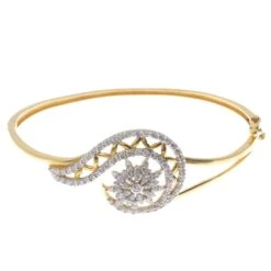22ct Gold Bangle With Cubic Zirconia Stones
