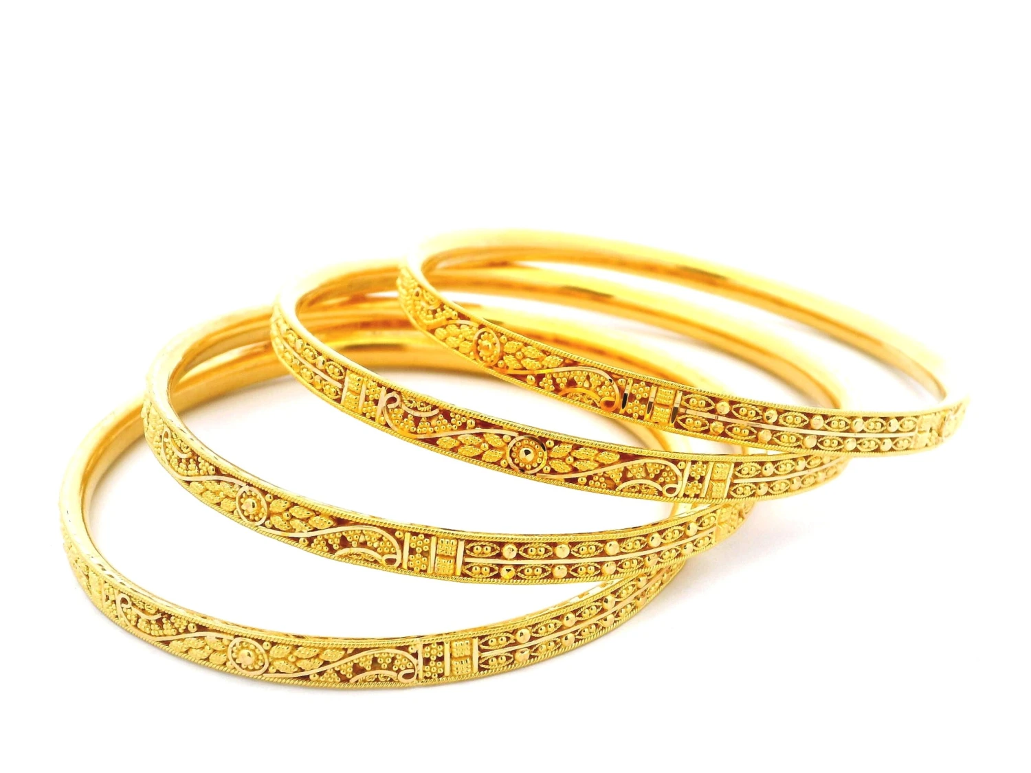 22ct Gold Bangles Set Of Six – Detailed Filigree Craftsmanship 3 22ct Gold Bangles Set Of Six – Detailed Filigree Craftsmanship - Image 3