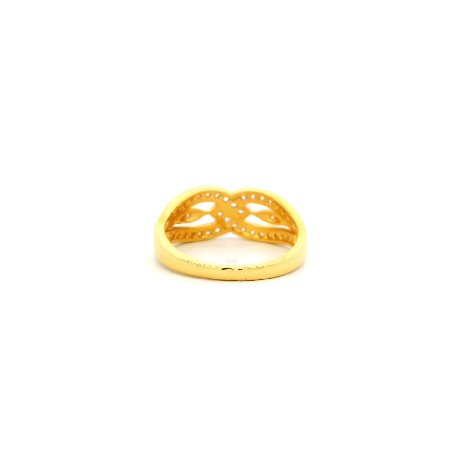22ct Gold Fancy Ring With Round Cubic Zirconia Stones | Women’s Jewellery | Size K - Image 3