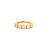 22ct Gold Half-Eternity Cubic Zirconia Ring – Round & Princess Bezel-Set Stones | Size K