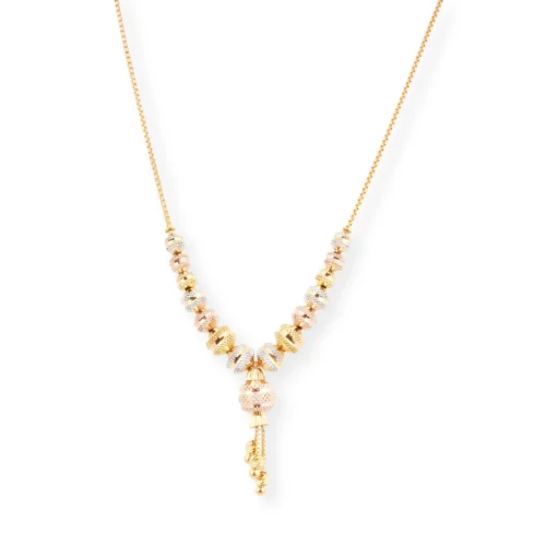 22ct Yellow Gold Necklace With Rose Gold & Rhodium Plating & S-Clasp - Perfect Gift Necklace