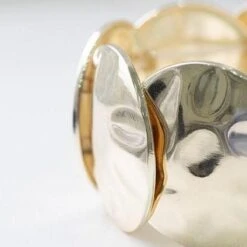 9ct Gold Plated Disc Fashion Bangle -Shiny Jewelry Hub 9ct Gold Plated Disc Fashion Bangle 3