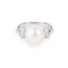 18ct White Gold Diamond & Cultured Pearl Dress Ring AR336239
