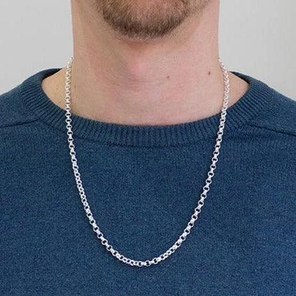 Sterling Silver Round Link Belcher Chain | Timeless And Versatile Chain Design 2 Sterling Silver Round Link Belcher Chain | Timeless And Versatile Chain Design - Image 2