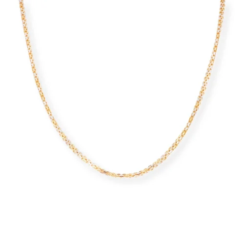 22ct Gold Box Chain With Rhodium Plating & Lobster Clasp - Quality Gold Chain