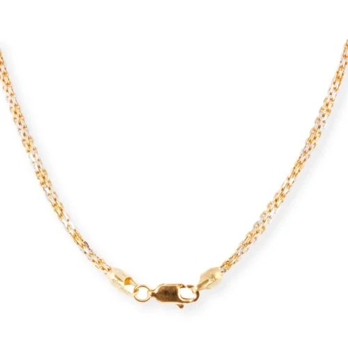 22ct Gold Box Chain With Rhodium Plating & Lobster Clasp - Quality Gold Chain -Shiny Jewelry Hub C 7004 1 scaled