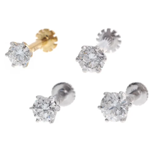18ct Gold 0.11ct - 0.36ct Diamond Screw Back Nose Stud.