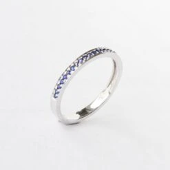 18ct White Gold Blue Sapphire Ring SC00201R-W-S -Shiny Jewelry Hub G86642