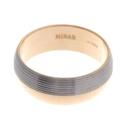 22ct Gold Gents Wedding Band With Rhodium Design GR-6931