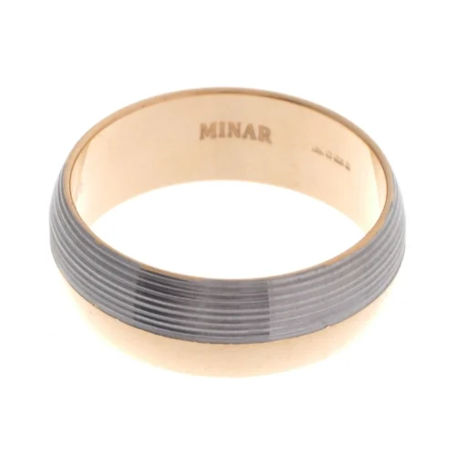 22ct Gold Gents Wedding Band With Rhodium Design GR-6931