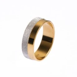 22ct Gold Ring With Sand Effect Rhodium Design LR/GR-8317 -Shiny Jewelry Hub GR 8317