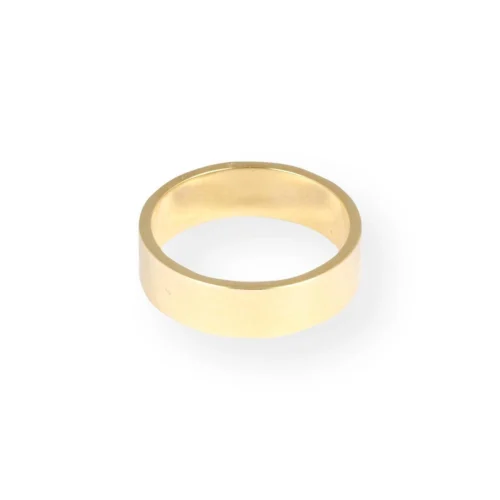 18ct Yellow Gold Mirror Polish Flat Band 6mm GR-8341