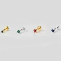 18ct Gold Emerald┋Ruby┋Sapphire Screw Back Nose Stud (0.02ct - 0.40ct) 19 18ct Gold Emerald┋Ruby┋Sapphire Screw Back Nose Stud (0.02ct - 0.40ct) -Shiny Jewelry Hub Gemstone Screwback Nose Studs