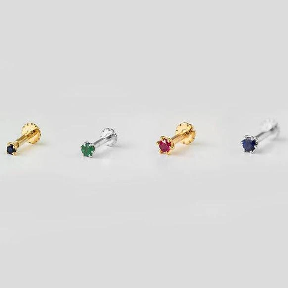 18ct Gold Emerald┋Ruby┋Sapphire Screw Back Nose Stud (0.02ct - 0.40ct) 5 18ct Gold Emerald┋Ruby┋Sapphire Screw Back Nose Stud (0.02ct - 0.40ct) - Image 5