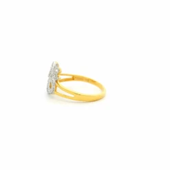 Gold ‘OM’ Ring In 22ct – Cubic Zirconia Studded Sacred Symbol Design | Size M -Shiny Jewelry Hub Gold OM Ring in 22ct Cubic Zirconia Studded Sacred Symbol Design 1