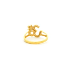 Gold ‘OM’ Ring In 22ct – Cubic Zirconia Studded Sacred Symbol Design | Size M -Shiny Jewelry Hub Gold OM Ring in 22ct Cubic Zirconia Studded Sacred Symbol Design 2