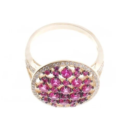 18ct Yellow Gold Diamond And Ruby Dress Ring HF04968R-R-R 6 18ct Yellow Gold Diamond And Ruby Dress Ring HF04968R-R-R -Shiny Jewelry Hub HF04968 R R R B