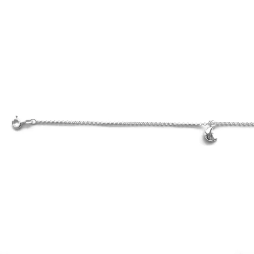 Sterling Silver Half Moon Anklet