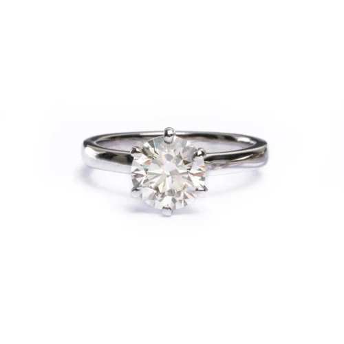 Platinum Round Brilliant Cut GIA Diamond Engagement Ring LR-1746