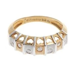 18ct Two Tone Gold Diamond Dress Ring LR-1856 6 18ct Two Tone Gold Diamond Dress Ring LR-1856 -Shiny Jewelry Hub LR 1856 C