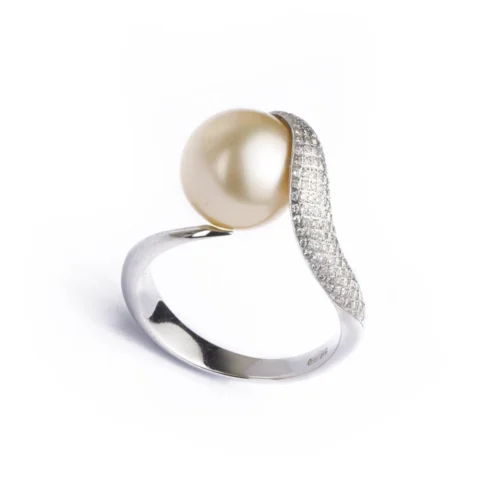 Platinum Diamond And Pearl Designer Ring LR-2191 PS