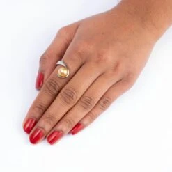 Platinum Pearl Designer Ring LR-2193 PS 4 Platinum Pearl Designer Ring LR-2193 PS -Shiny Jewelry Hub LR 2193PS c